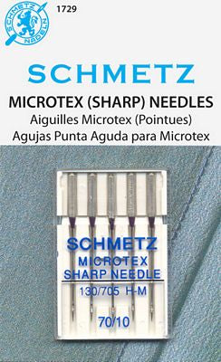 Schmetz 5 Count Size 70/10 Microtex Sharp Machine Needle