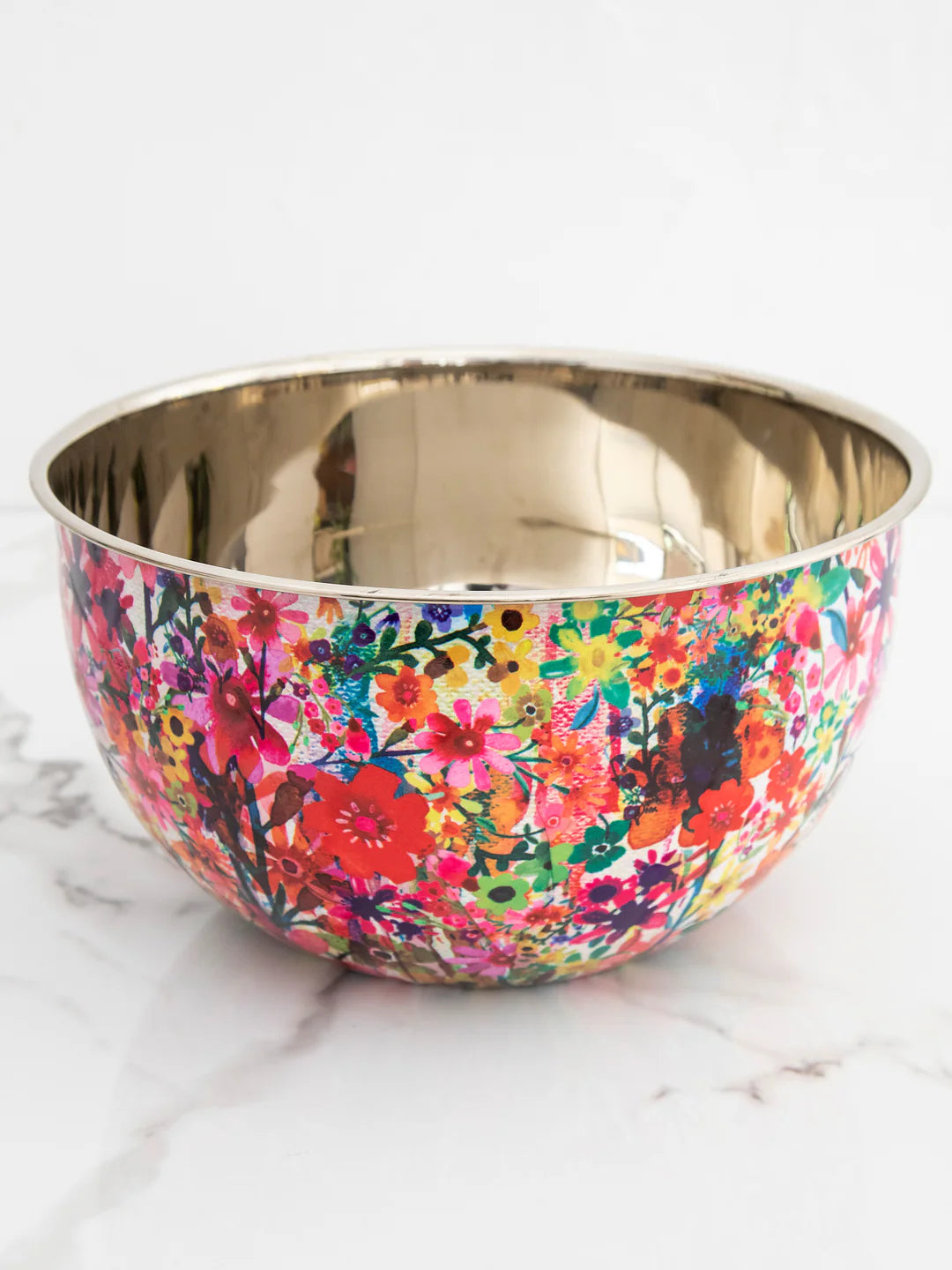 Stainless Steel Bowl in Large Watercolor Floral - Meissner Sewing and Vacuum