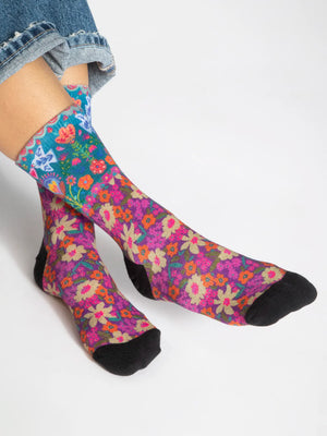 Eggplant Birds Printed Weekend Sock Set, Set of 2 - Meissner Sewing and Vacuum