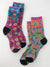 Eggplant Birds Printed Weekend Sock Set, Set of 2