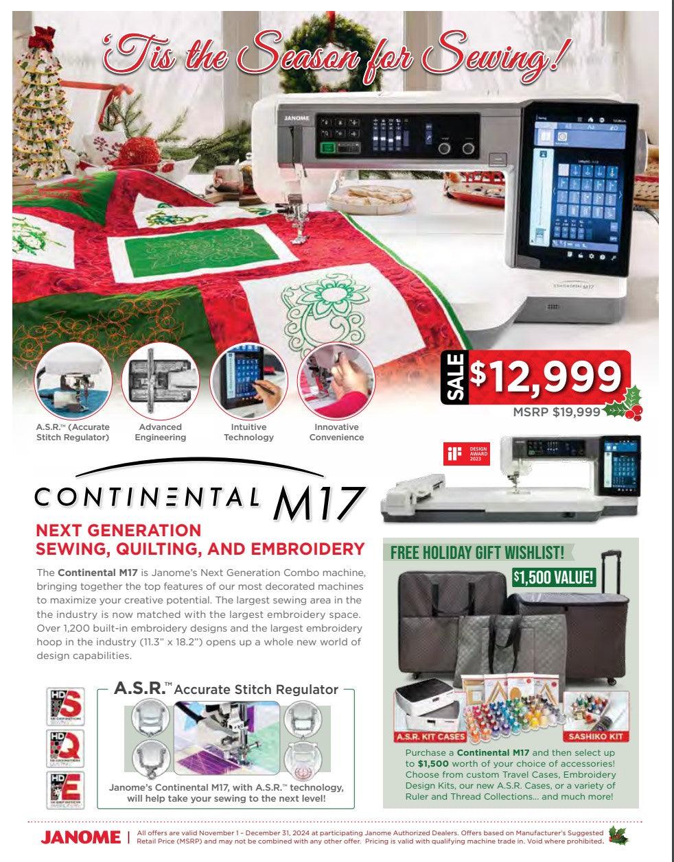 Janome Continental M17 Sewing, Quilting and Embroidery - Meissner Sewing and Vacuum