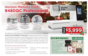 Janome Horizon Memory Craft 9480QCP Sewing & Quilting Machine - Meissner Sewing and Vacuum