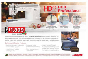 Janome HD9 Professional V2 - Meissner Sewing and Vacuum