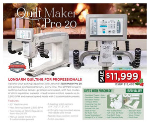 Janome Quilt Maker Pro 20 - Meissner Sewing and Vacuum