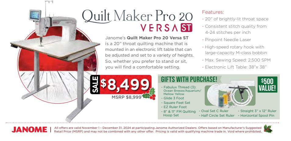 Janome Quilt Maker Pro 20 Versa ST - Meissner Sewing and Vacuum