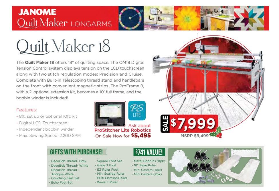 Janome Quilt Maker 18 on 8-Foot Frame - Meissner Sewing and Vacuum