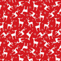 Benartex Nordic Cabin Deer w/ Pearlescent Metallic Red