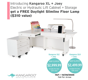 Kangaroo & Joey XL Hydraulic White Sewing Cabinet