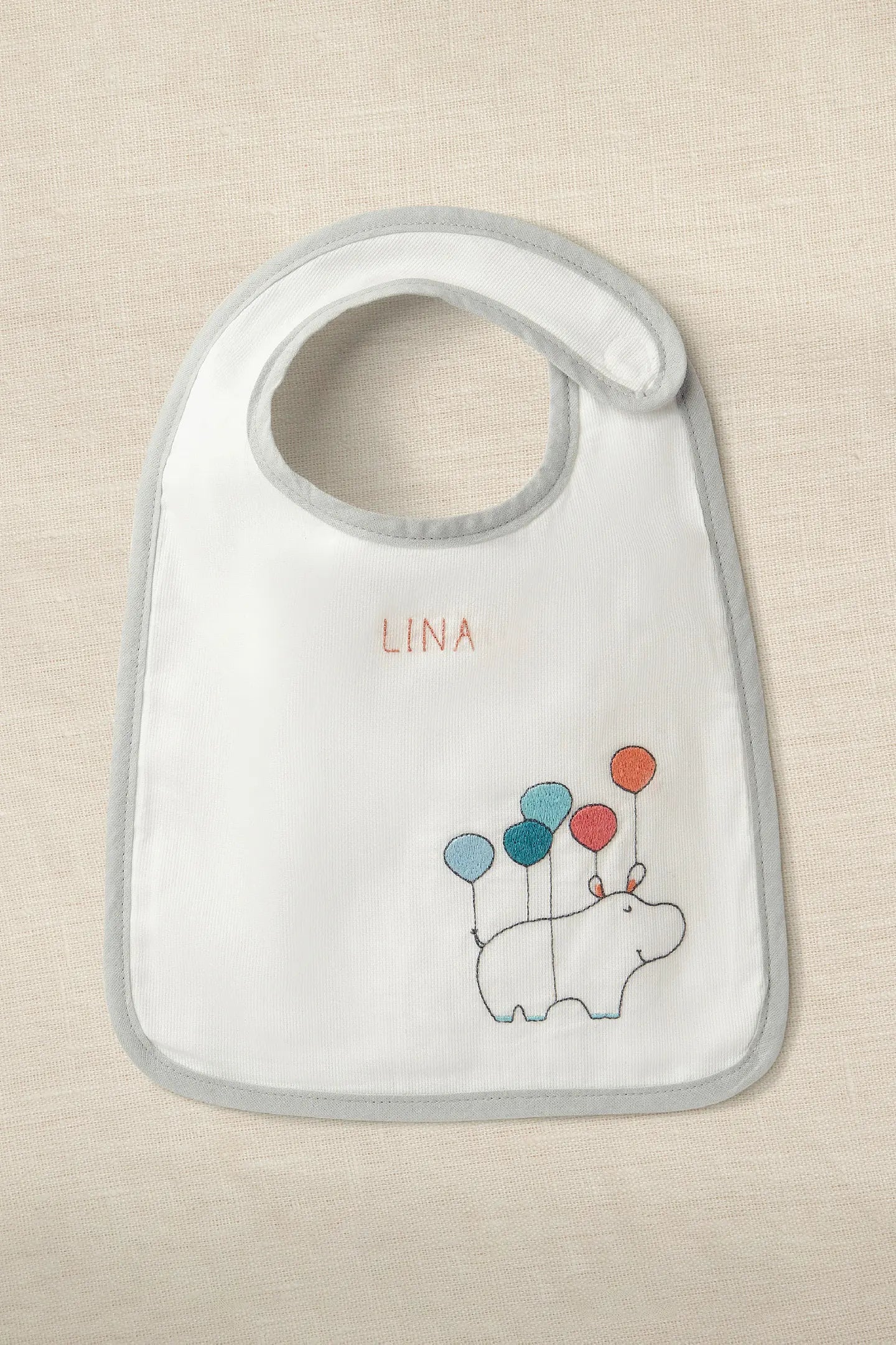 Floating Hippo Stitchable Bib