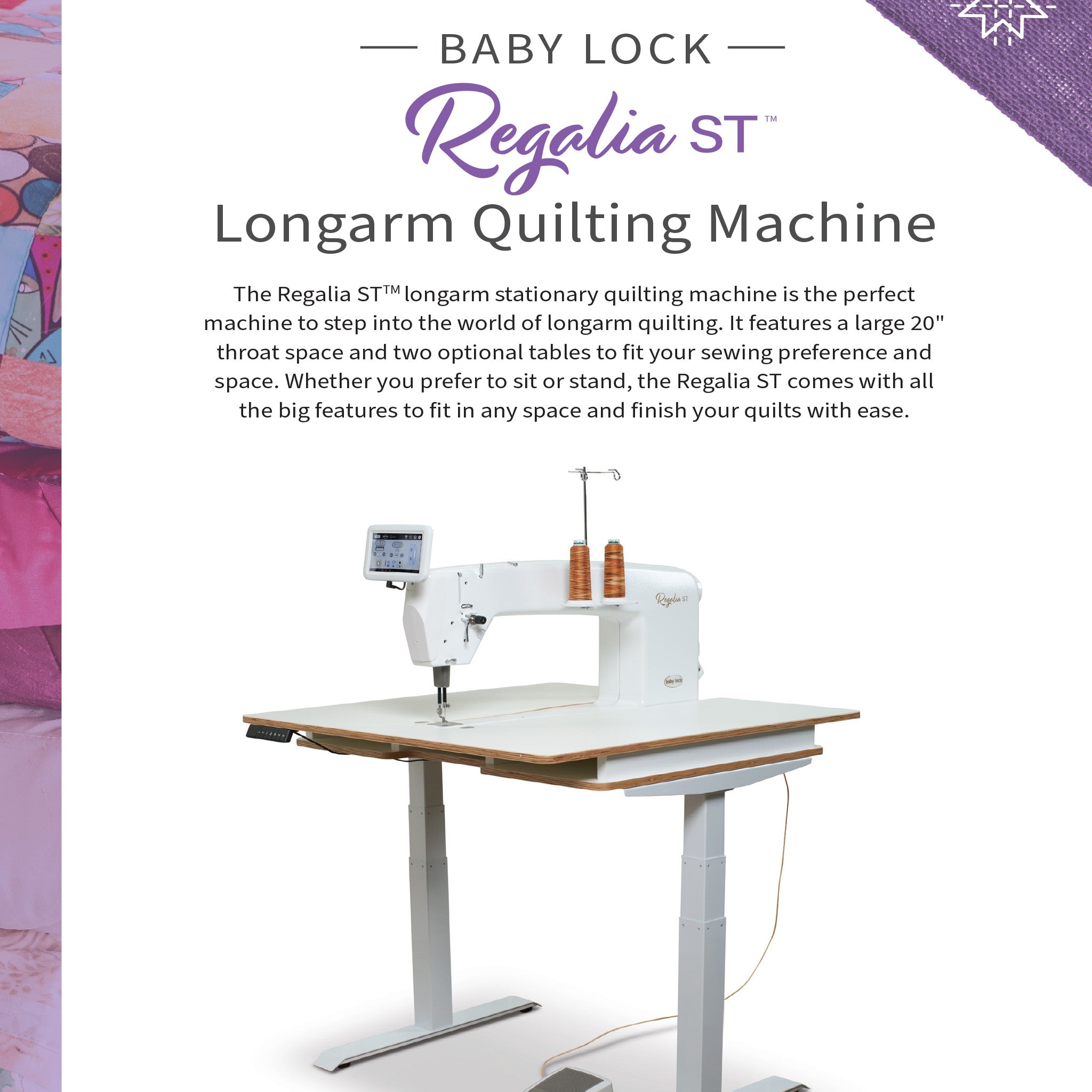 Baby Lock Regalia ST with Lift Table